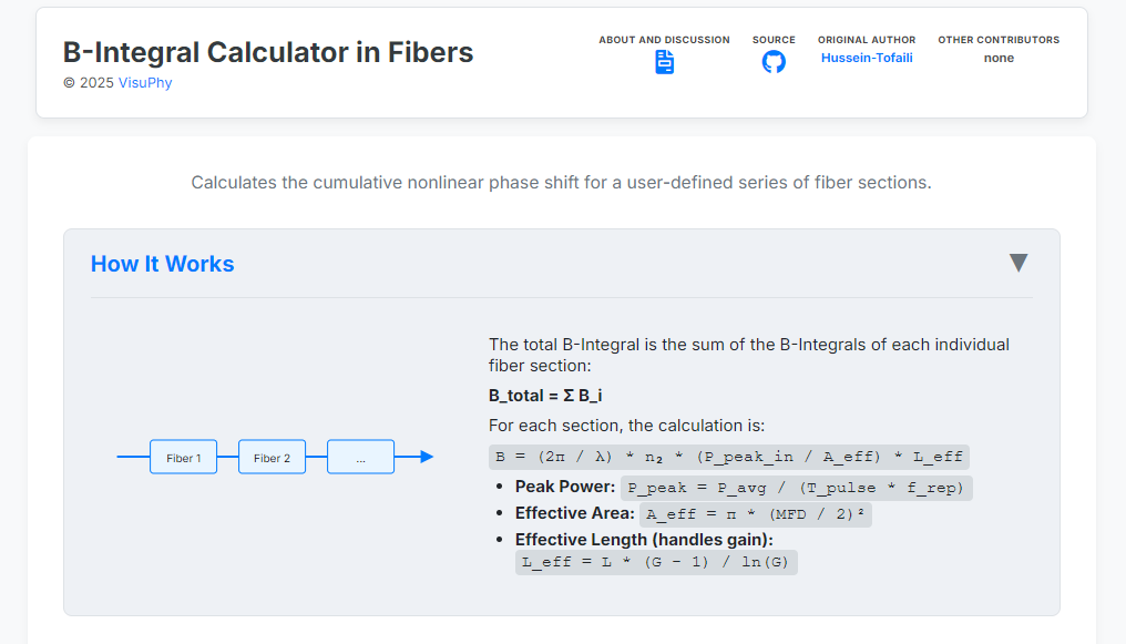 B-Integral Calculater in Fibers